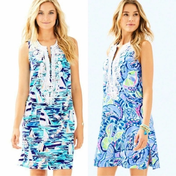 Lilly Pulitzer Dresses & Skirts - Lilly Pulitzer Blue Patterned Women's Swim Dress 6